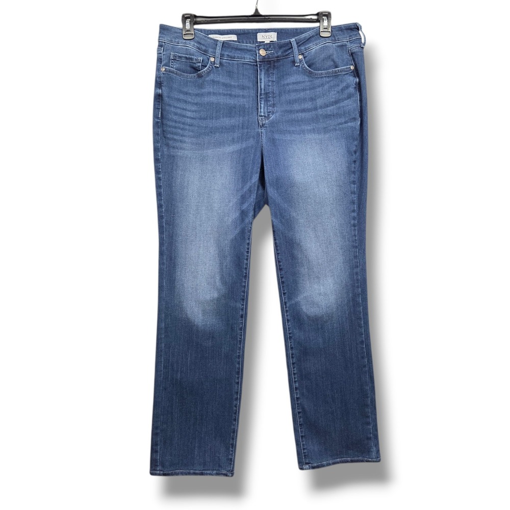NYDJ Marilyn Straight Jeans Womens 16W HEMMED Super Stretch‎ Lift Tuck High Rise
